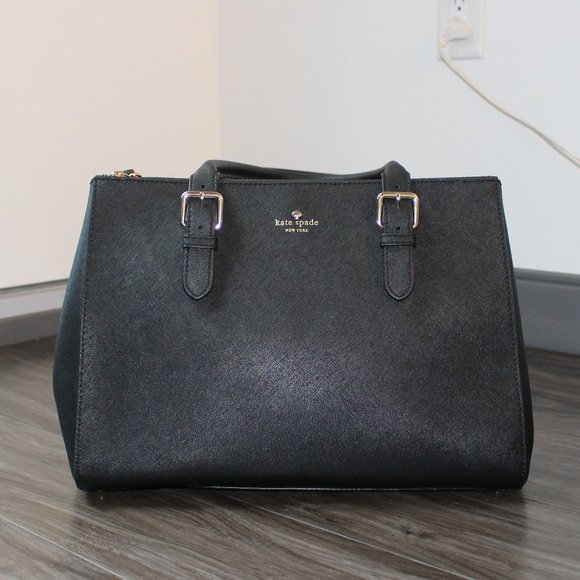 Kate Spade Black Leather Satchel - Picture 1 of 11
